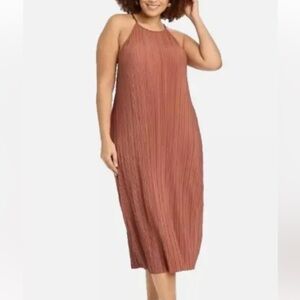 Orange Ribbed Halter dress